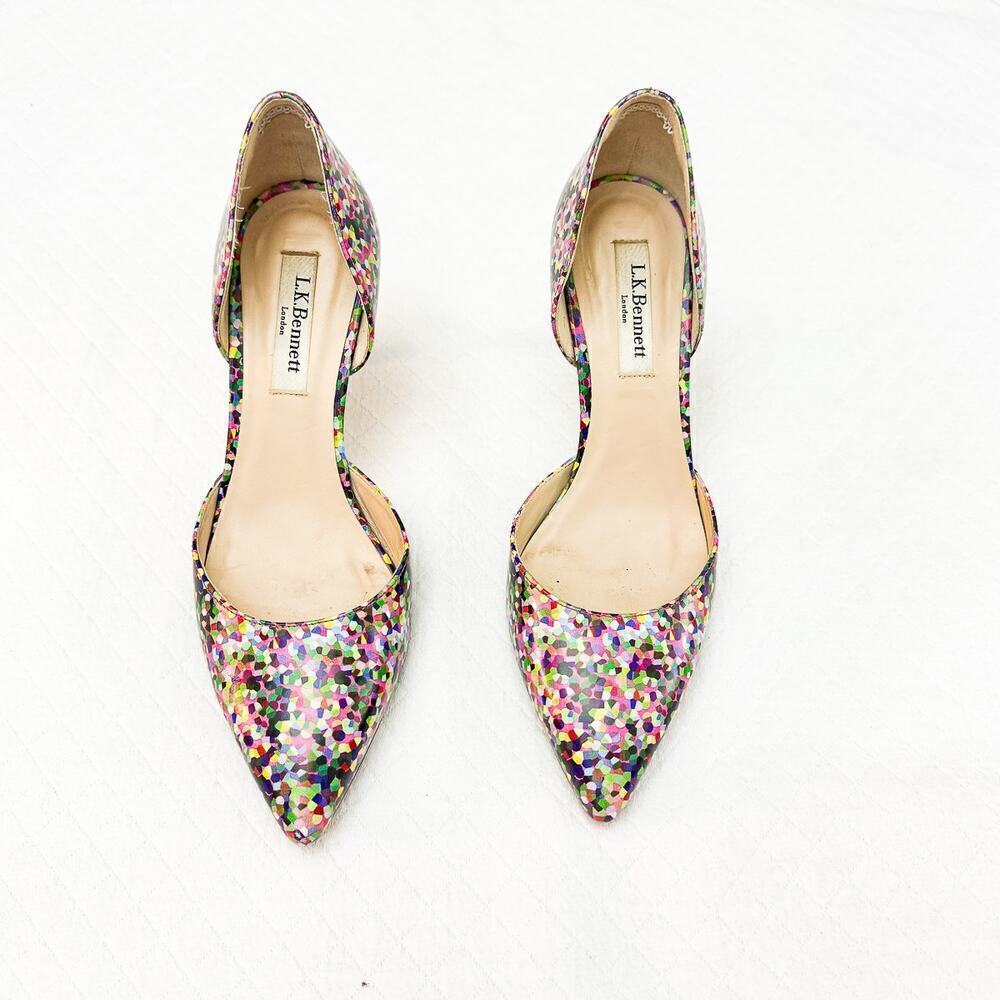 LK Bennett Confetti Patterned D'Orsay Heels Size 37.5 US 7.5
